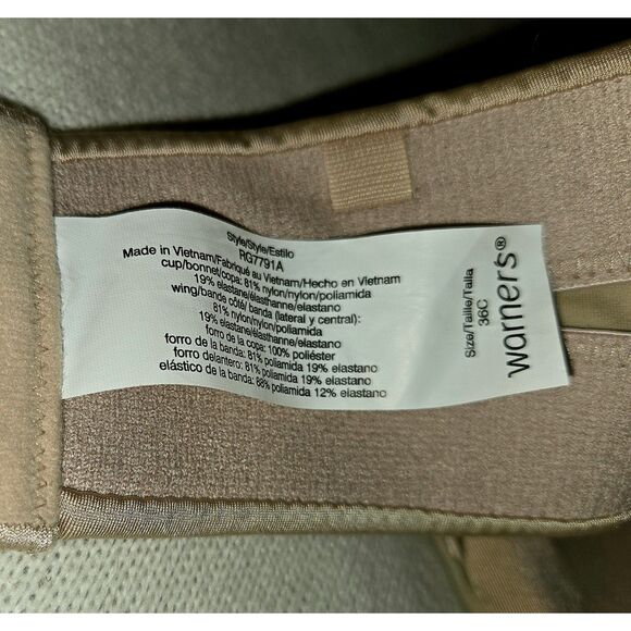 Warner's Cushioned Underwire Lightly Lined Convertible Strapless Bra Size 36C - Picture 2 of 4